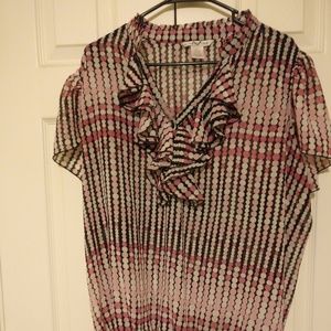 Pink and black flowy top